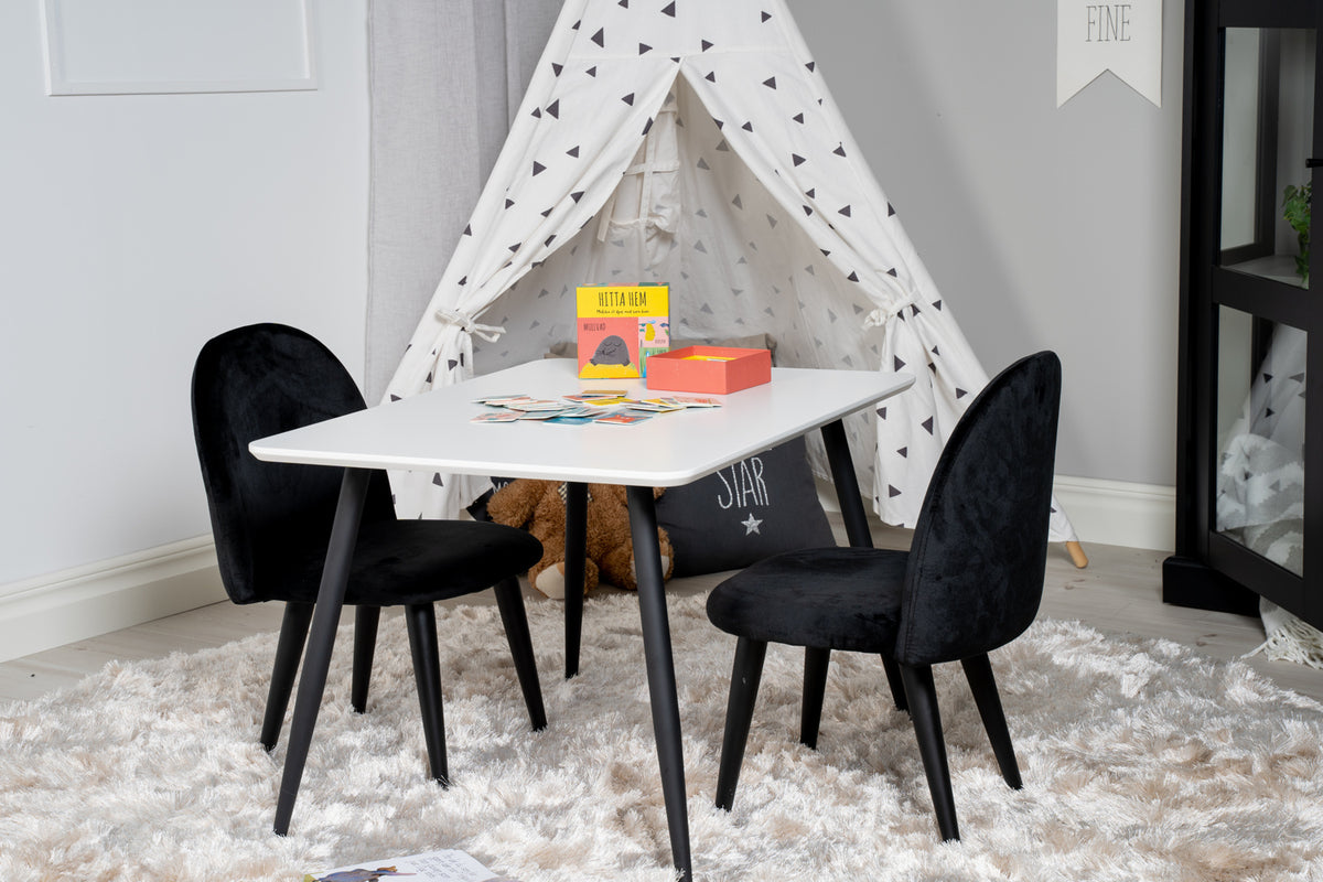 VELVET Barnstolar, svart 2-pack
