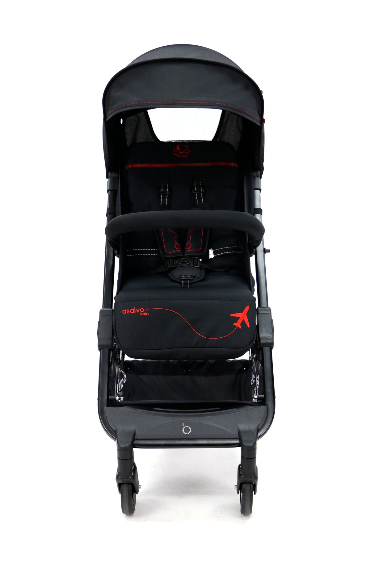 Pushchair Flight Travel+, Black/Red