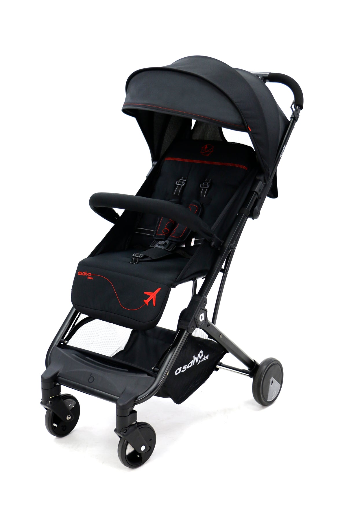 Pushchair Flight Travel+, Black/Red