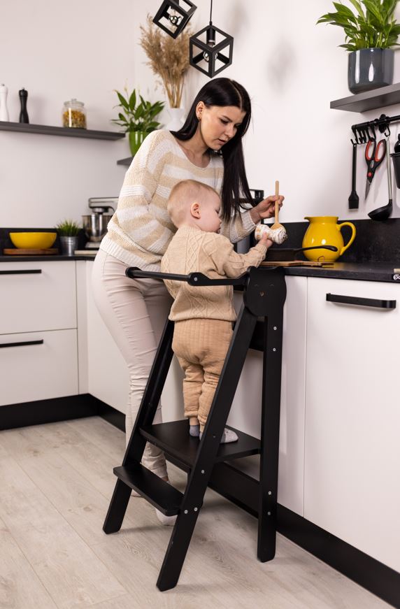 Hoppfällbar Hjälpa Till Pall, Black