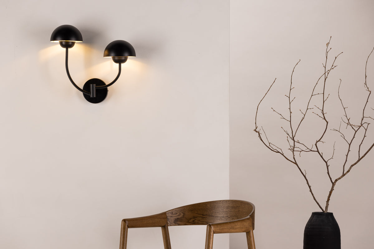 Lyckorna Vägglampa 35 cm, Svart