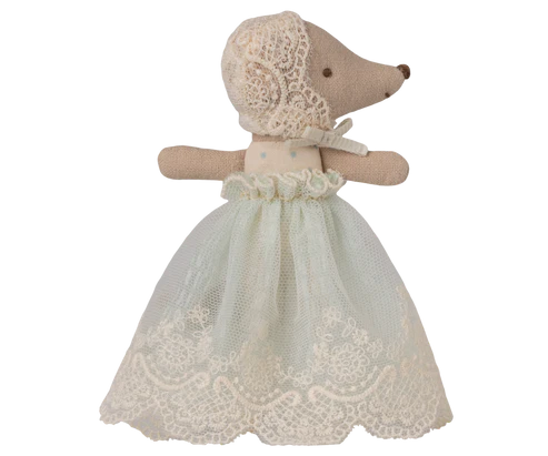Baby mouse in gown - Mint