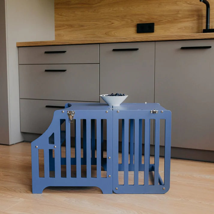 Foldable kitchen tower, Blue (Striped Collection)