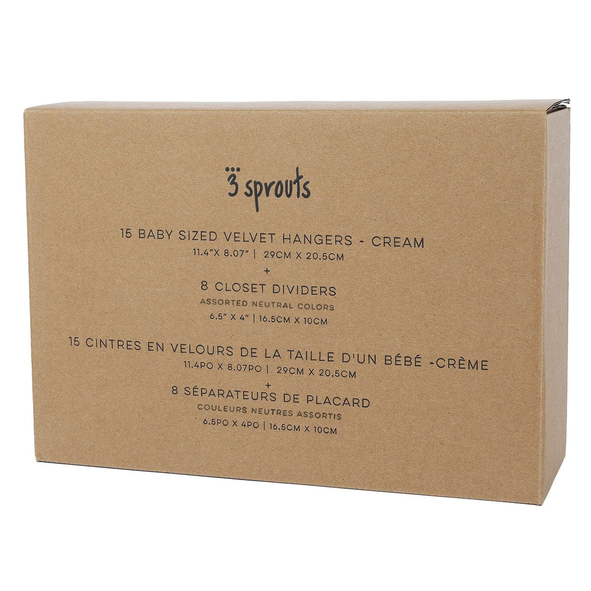 Set 15-pack Velourgalgar + 8-pack Garderobsavdelare, Cream