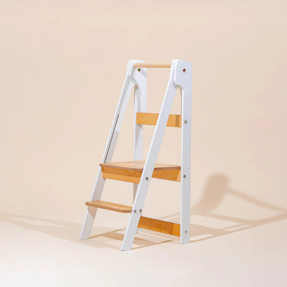 Folding Kitchen Tower, White
