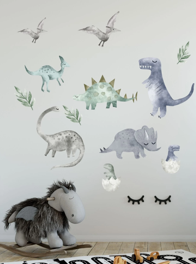 Väggdekal, Dinosaurier teckant