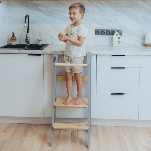 Folding Kitchen Tower, Grey