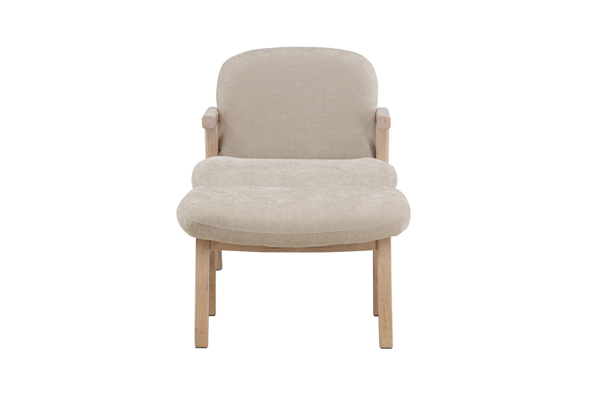 RILE Fåtölj + Ottoman, beige