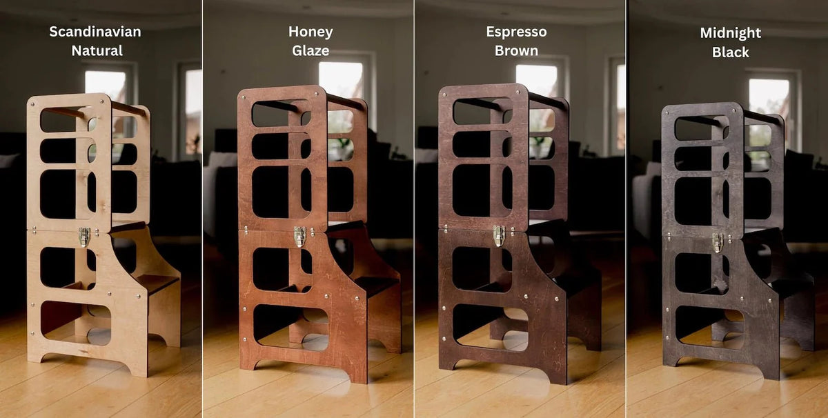 Mid-Century Modern Foldable Kitchen Tower | Honey Glaze