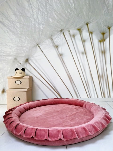 Junior Nest velvet, Mörkrosa