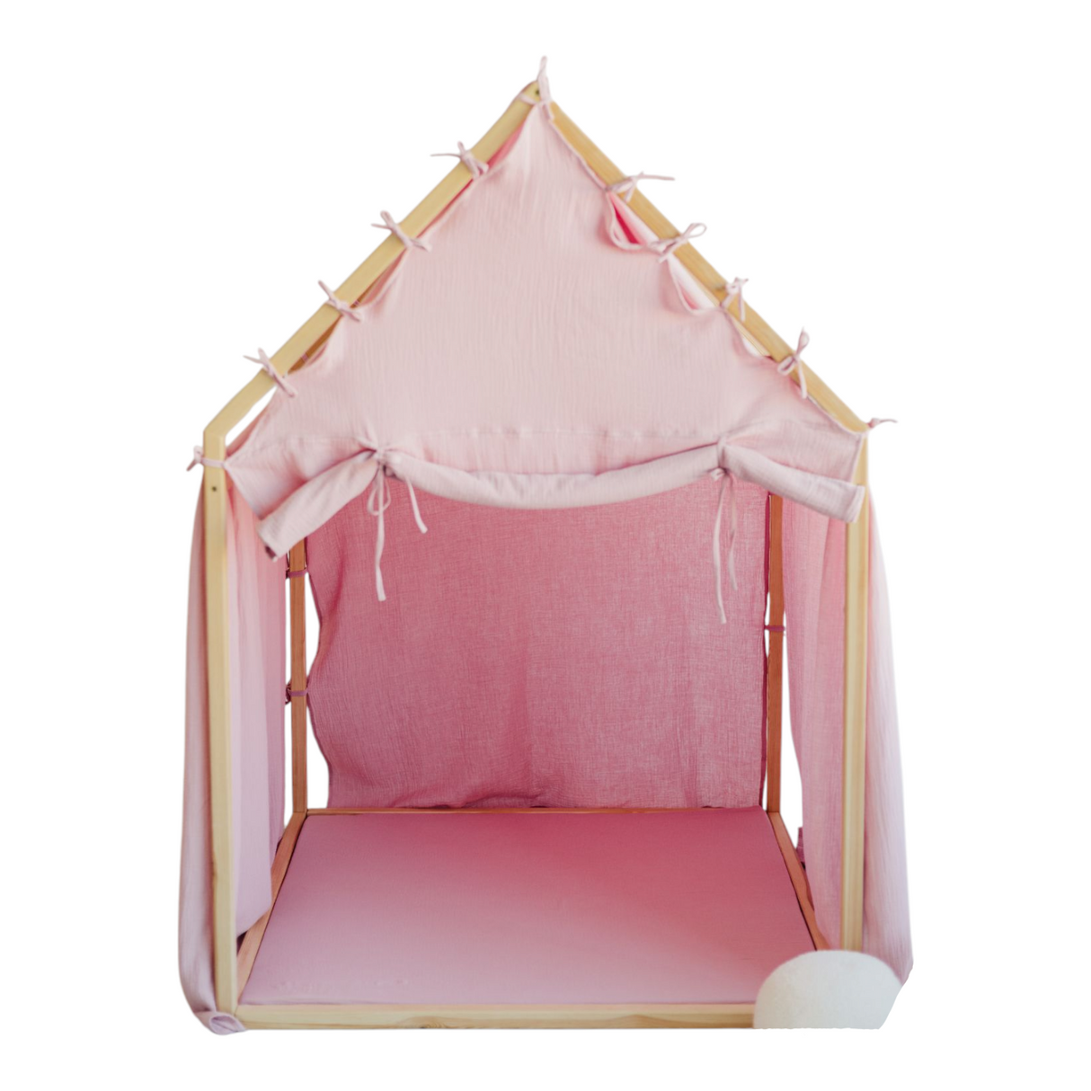 Trähus Classic med rullgardin, Rosa