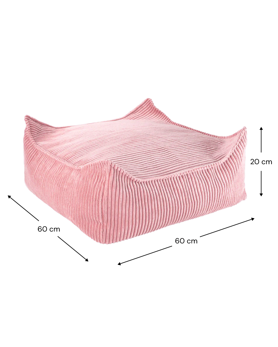Square Ottoman, Pink Mousse