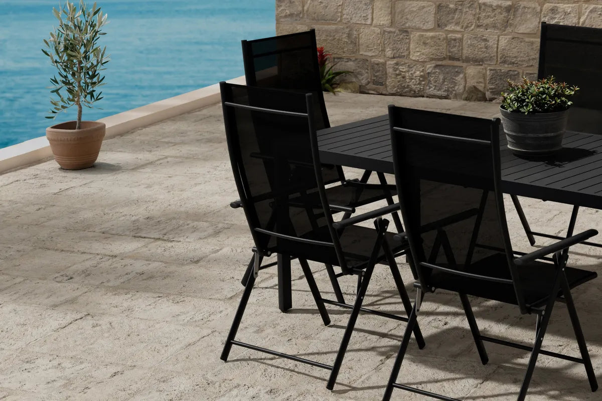 GIARDINI & LEVANZO | Positionsstolar + Rektangulära Matbord 200 x 90 | Svart