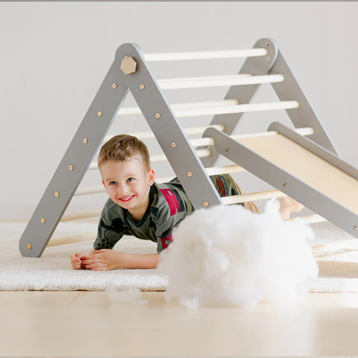 Climbing Triangle with a slide, Grey