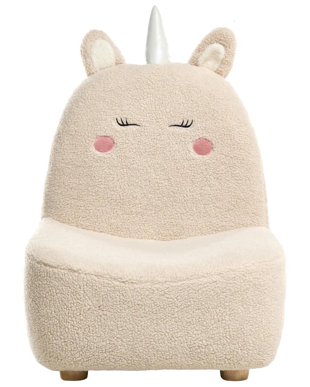 Barnfåtölj Enhörning LULEA Bouclé, Ljusbeige