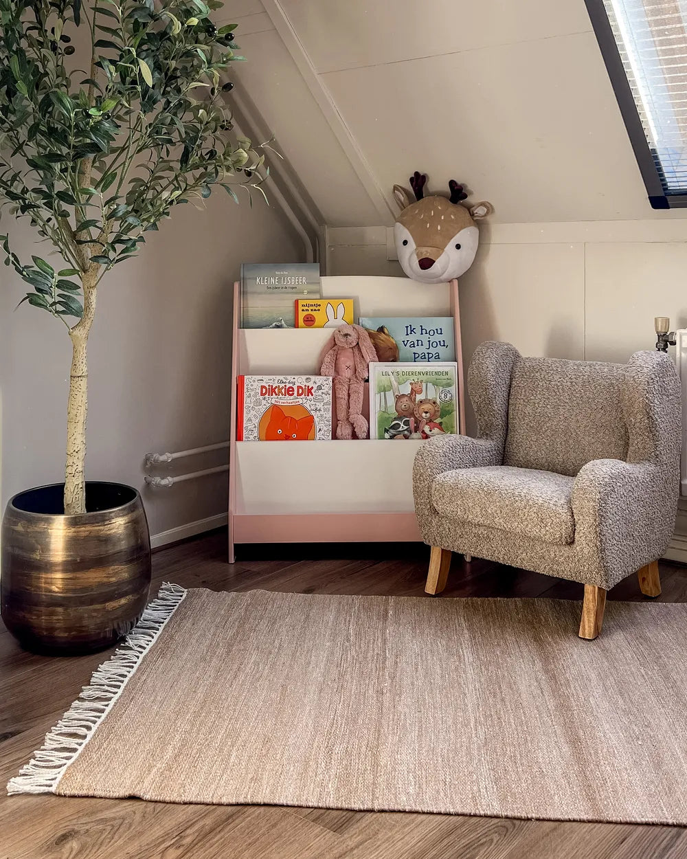 Barnfåtölj FARUM Bouclé, Taupe