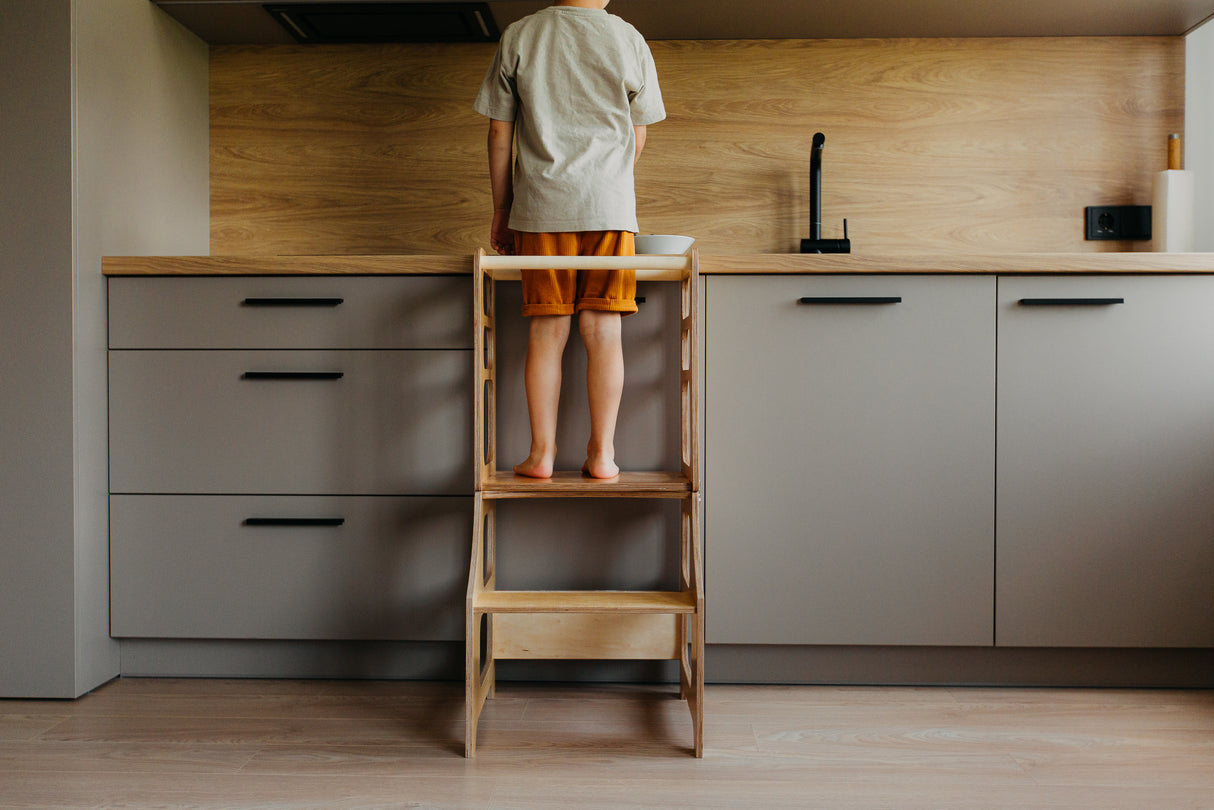 Foldable kitchen tower, Natural