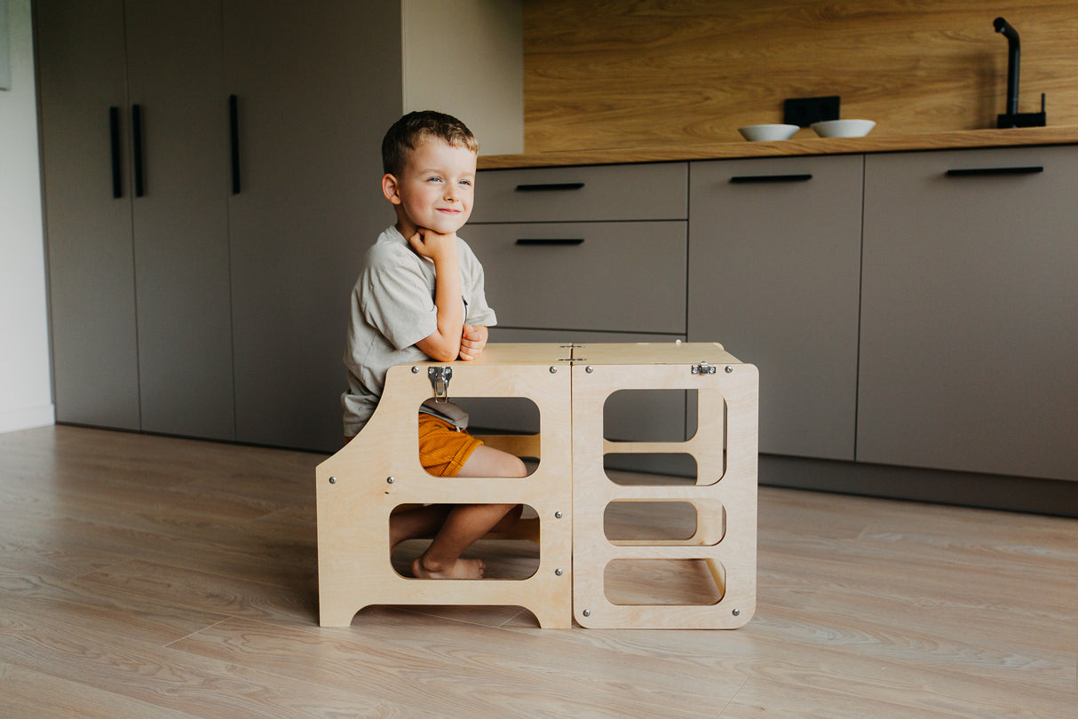 Foldable kitchen tower, Natural