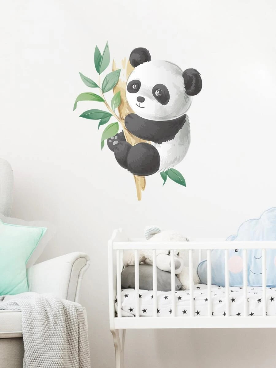 Väggdekal, Panda med eucalyptus