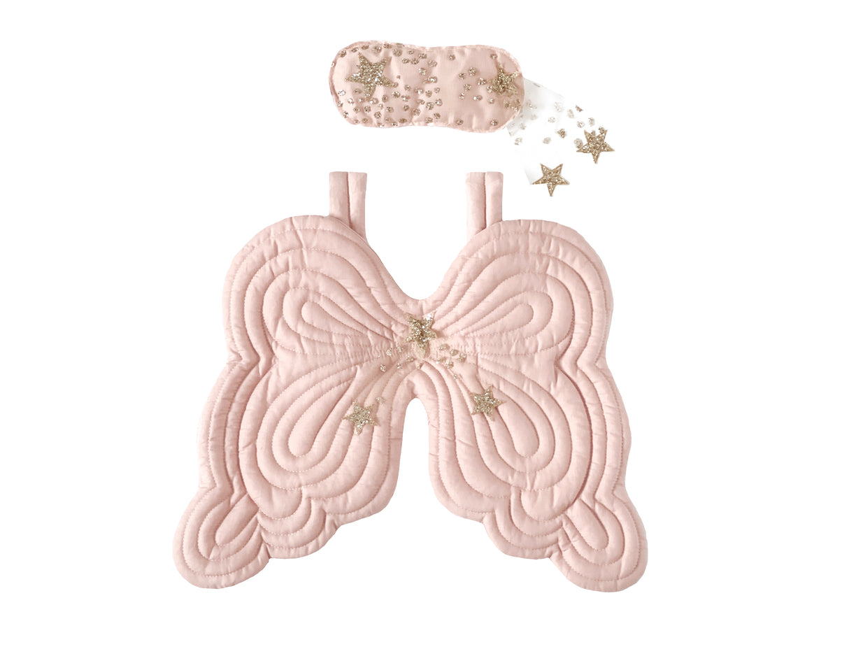 Starry Night Angel Wings & Eyemask Set, Blush - Bonne Mére