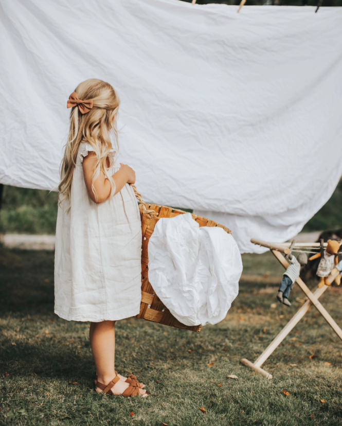 Ester Linen Bow, Rust