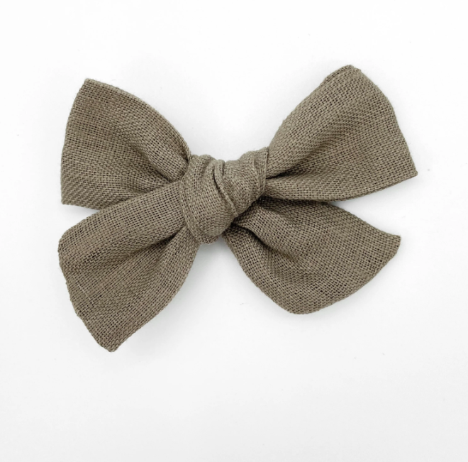 Ester Linen Bow, Moss