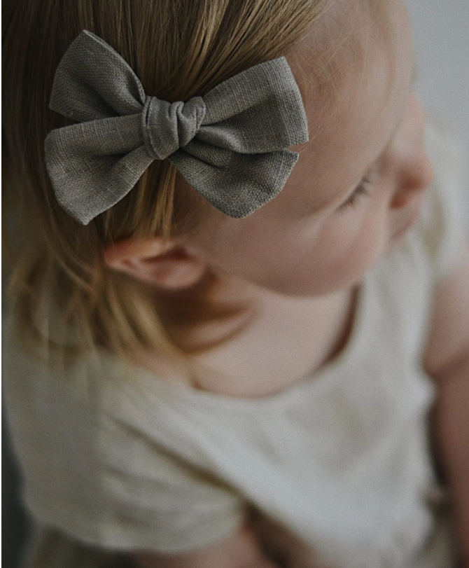 Ester Linen Bow, Moss
