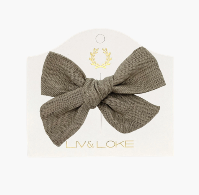 Ester Linen Bow, Moss