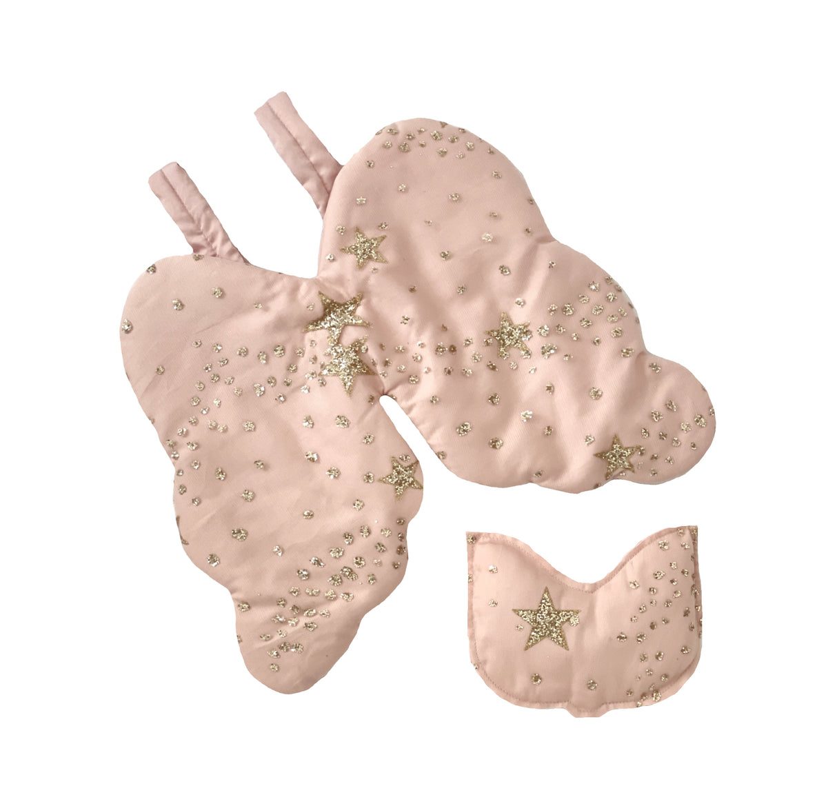 Glitter Stars Kitty Angel Wings & Eyemask Set, Blush - Bonne Mére