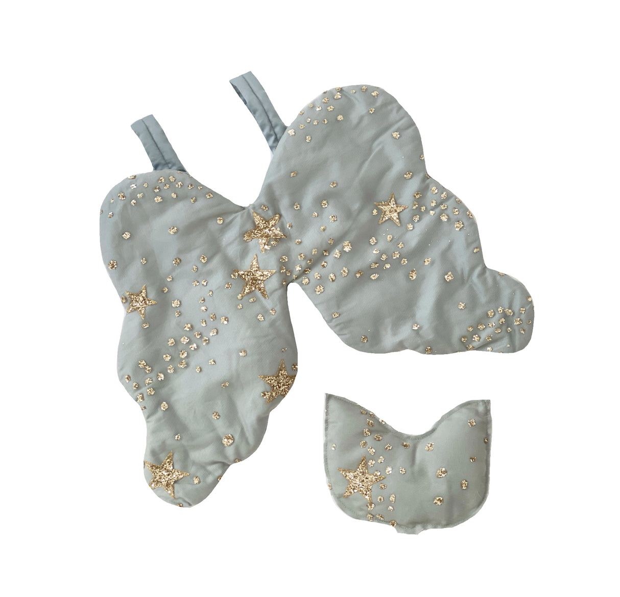 Glitter Stars Kitty Angel Wings & Eyemask Set, Duckegg