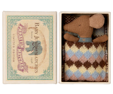 Sleepy wakey baby mouse in matchbox - Blue