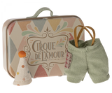 Clown clothes in suitcase, Little brother mouse