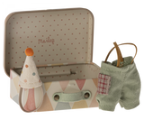 Clown clothes in suitcase, Little brother mouse
