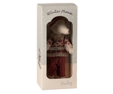 Winter mouse with ski set, Mum - Red