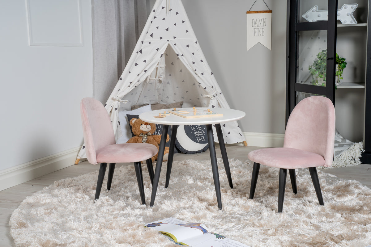 VELVET Barnstolar, rosa 2-pack