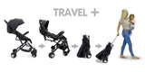 Pushchair Flight Travel+, Black/Aqua