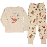 Pyjamas tvådelad Mamma Mu och Kråkan Beige