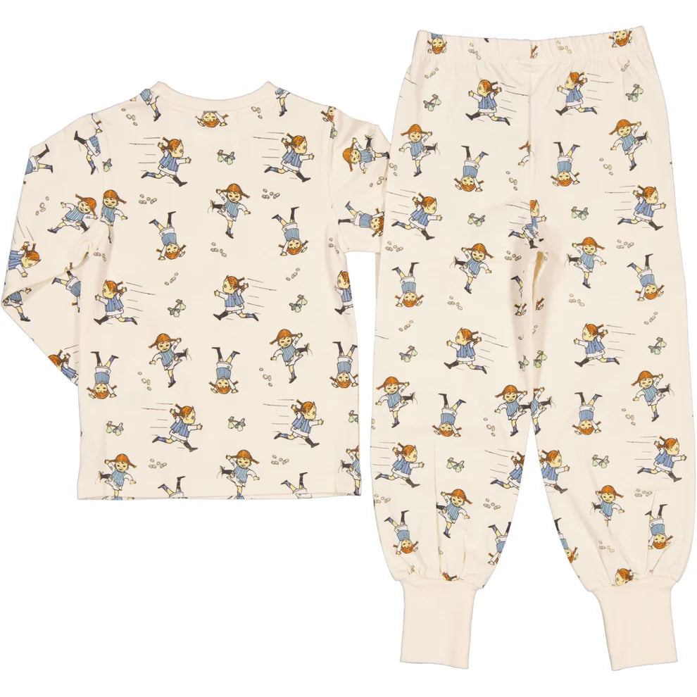 Pyjamas tvådelad Pippi Långstrump soft beige
