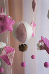 Handsydd mobil, Flygplan & Ballong, Rosa