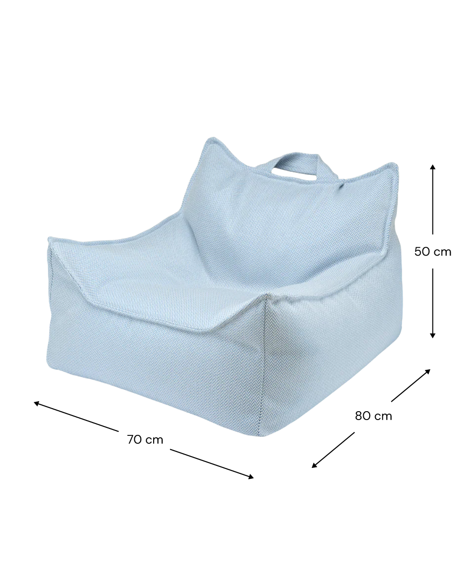 Azure Outdoor Beanbag Chair & Ottoman Set