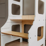 Adjustable height kitchen tower, White