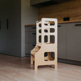 Adjustable height kitchen tower, Natural