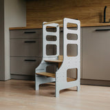 Adjustable height kitchen tower, Grey
