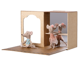 Ballet mice in dance studio, Little sister and brother