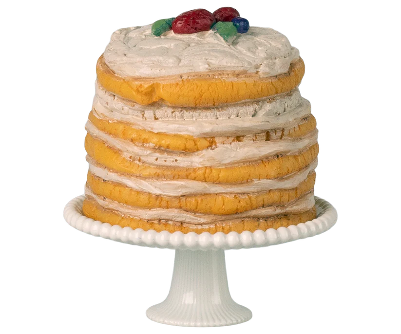 Party cake and cake stand, Mouse | Off white