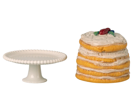 Party cake and cake stand, Mouse | Off white