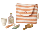Toothbrush set in bag, Mouse - Coral stripe