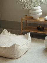 Square Ottoman, Cream White