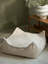 Square Ottoman, Cream White