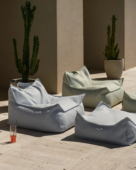 Azure Outdoor Beanbag Chair & Ottoman Set